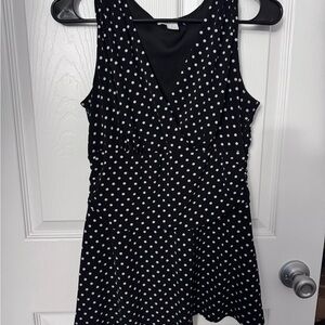 Black Polka Dot Sleeveless Dress